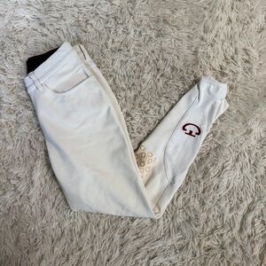 Women’s Size IT38 White Cavalleria Toscana Knee Patch Horseback Riding Breeches
